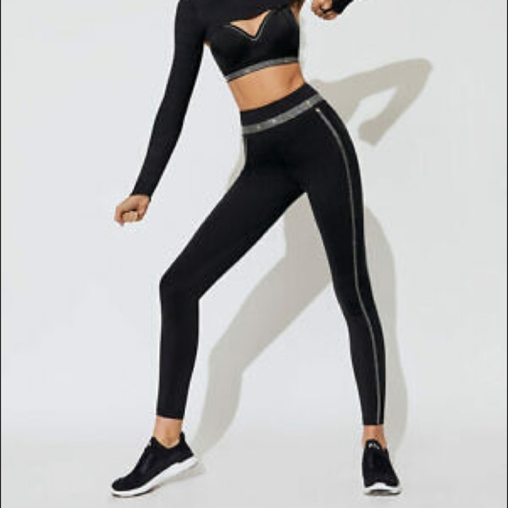 Adam Selman Crystal Racer Leggings